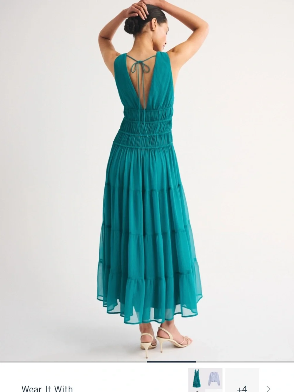 Abercrombie Bra-Free Ruched Flowy Maxi Dress